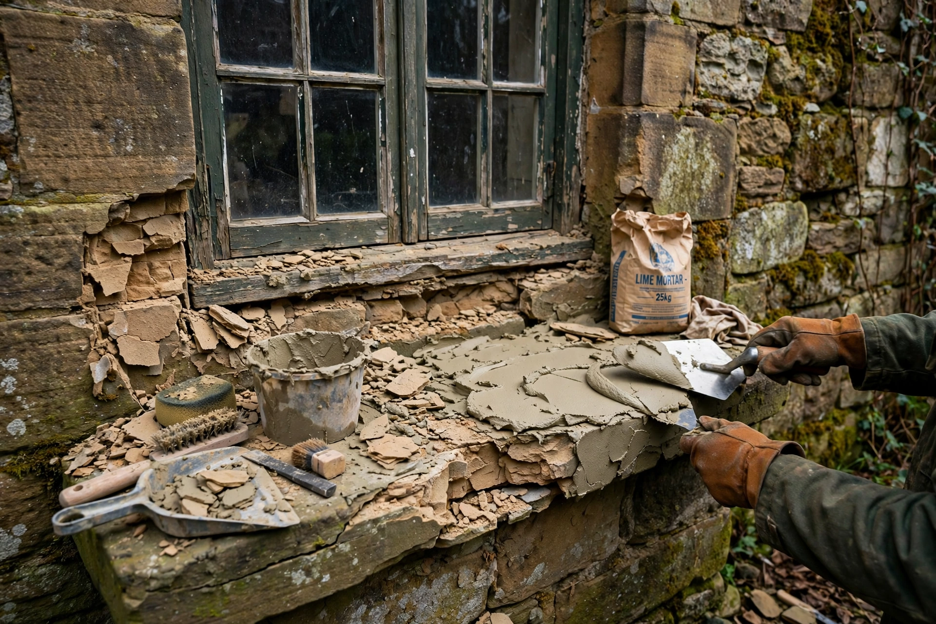 How to Repair Crumbling Sandstone Window Sills Without Damaging the Original Exterior Stonework